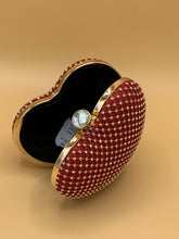 Load image into Gallery viewer, Rhinestone Mesh Heart Box Clutch *RED/BLUE*

