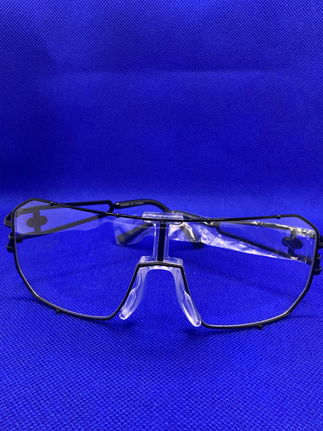 Hematite 80’s Square Clear Glasses