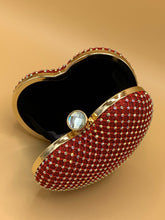 Load image into Gallery viewer, Rhinestone Mesh Heart Box Clutch *RED/BLUE*
