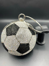 Load image into Gallery viewer, Crystal Pave Soccer Ball Pendant Clutch
