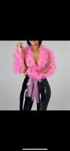 Load image into Gallery viewer, Charming Feather Crop Top *see-through*
