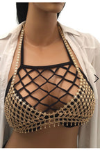 Load image into Gallery viewer, Gold Mesh Chain Bra
