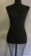 Load image into Gallery viewer, Rhinestone Fishnet Mesh Knee Length Cover Up
