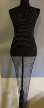 Load image into Gallery viewer, Rhinestone Fishnet Mesh Knee Length Cover Up
